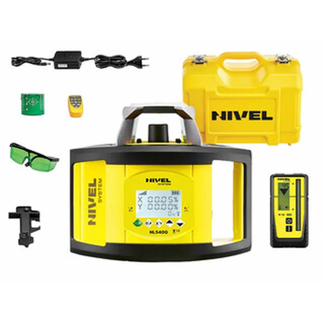 Système Nivel NL540G + RD700 + RC-5 Laser rotatif DS Portée : 0 - 500 m | 1 x 4 Ah batterie + chargeur | Dans une valise