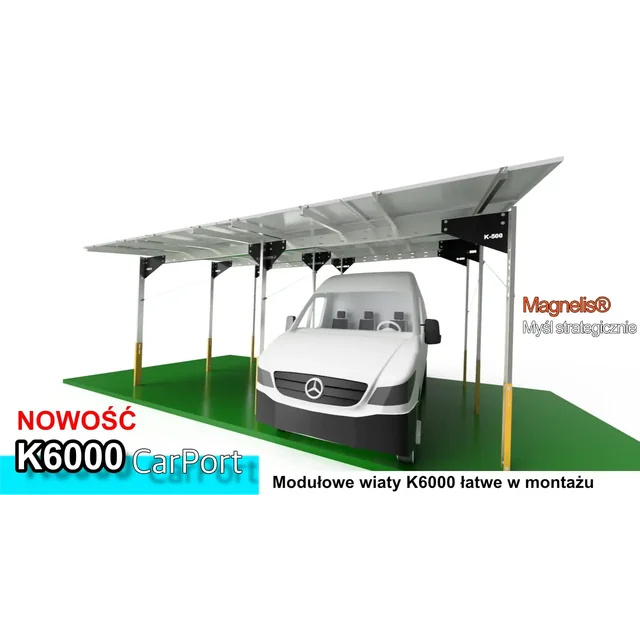 SZCZELNY CARPORT K6200Z 2×4250 NA 16 MODUŁÓW