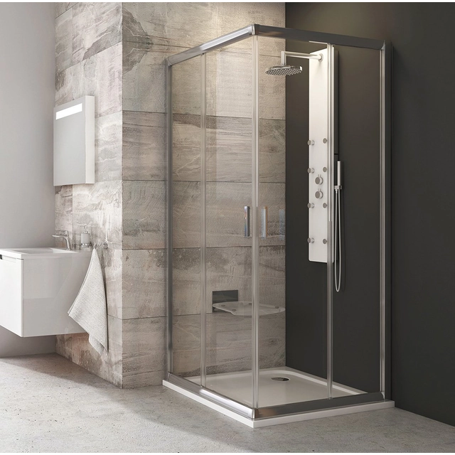 Szögletes zuhanykabin Ravak Blix, BLRV2-90, fényes+átlátszó üveg