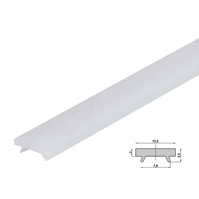 T-LED Diffuser til ALU profil ST trappe Valg af variant: Click-on opal 1m