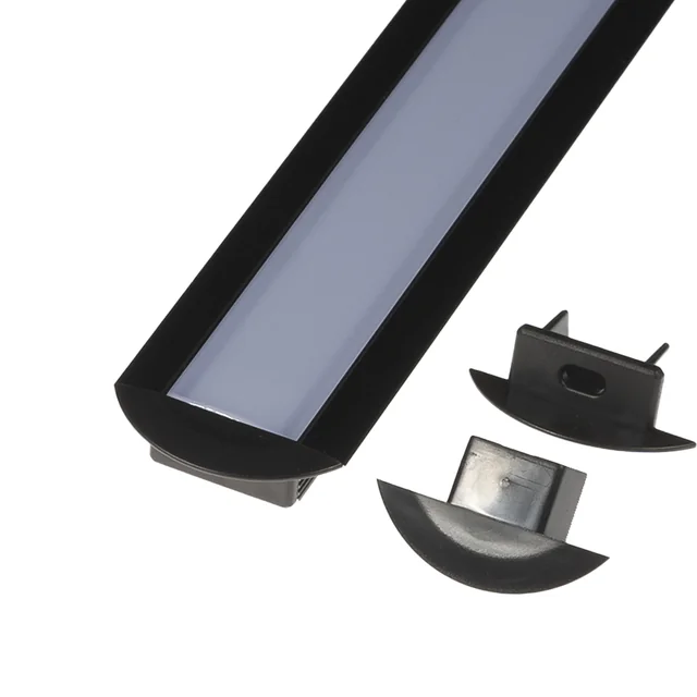 T-LED Extrémité du profil V5C noir Variante : Extrémité du profil V5C noir