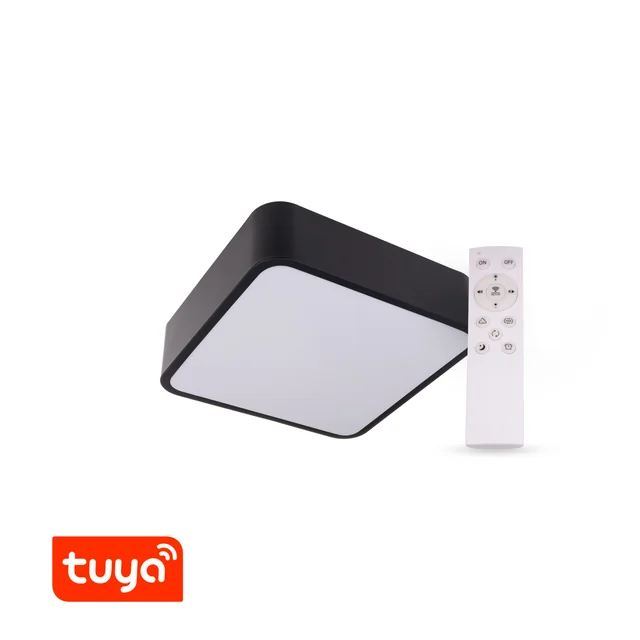 T-LED SMART Tuya Lampe LED RENDO 24W CCT angulaire noir Variante : SMART Tuya Lampe LED RENDO 24W CCT angulaire noir, Light_Color : CCT