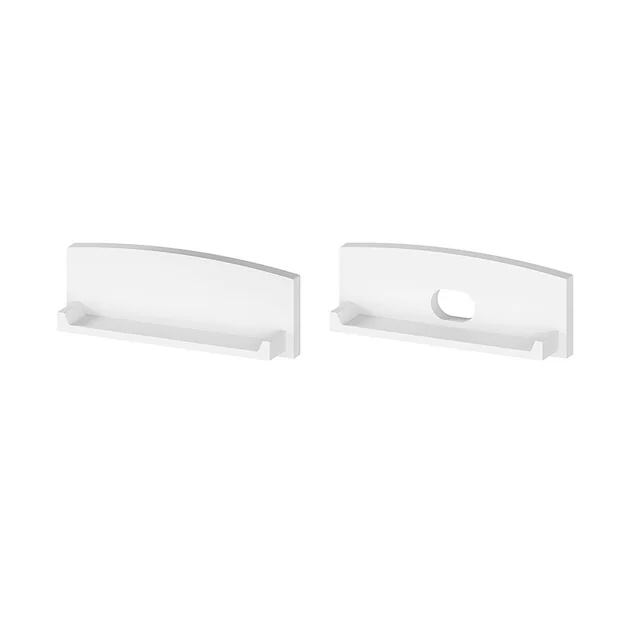 T-LED Um par de extremidades de perfil branco P13-1 Variante: Um par de extremidades de perfil branco P13-1