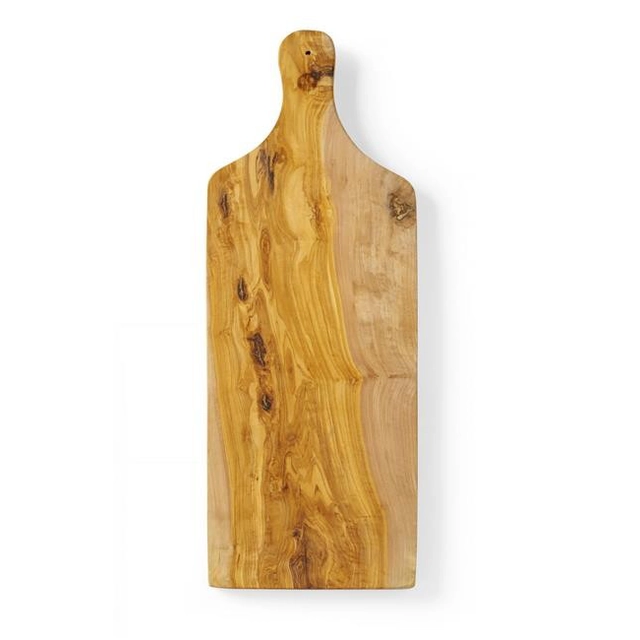 Tabla de servir de madera de olivo con asa 400x140x(H)18