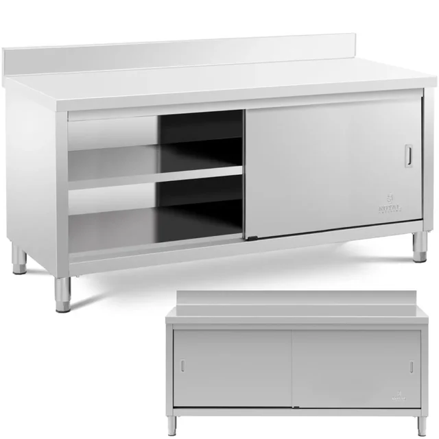 Table, central worktop with a cabinet, sliding door, 180 x 70 x 97 cm