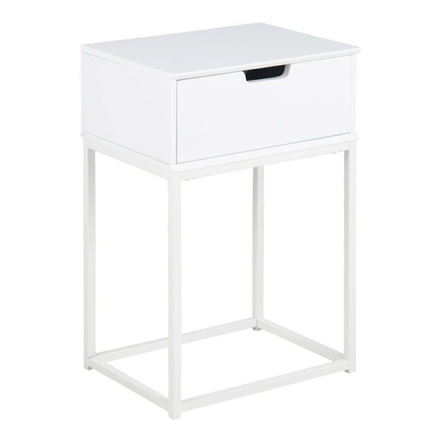 Table de chevet Mitra blanc/blanc