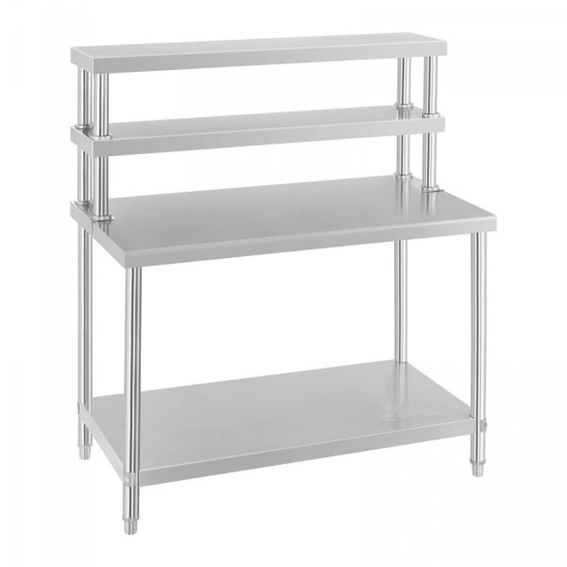 Table de travail avec rallonge - 120 x 60 - inox ROYAL CATERING 10010526 RCAT-120/60-H