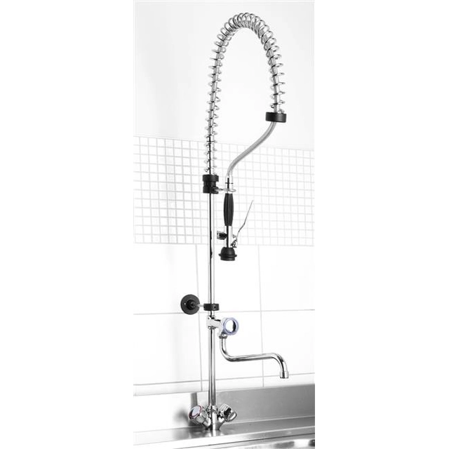 Table mixer with shower and spout