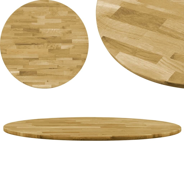 Table top, solid oak wood, round, 23mm, 500mm