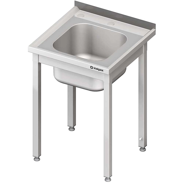 Table with a sink and a hole for the shredder, without a shelf, 600x600x850 mm welded