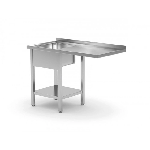 Table with a sink, shelf and space for a dishwasher or refrigerator - compartment on the left 1800 x 700 x 850 mm POLGAST 231187-L 231187-L