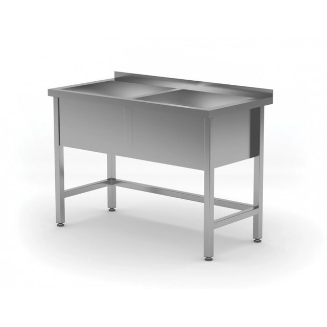 Table with a two-chamber pool - chamber height h = 300 mm 1200 x 600 x 850/300 mm POLGAST 206126/3 206126/3