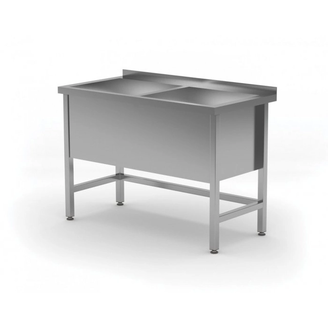 Table with a two-chamber pool - chamber height h = 400 mm 1300 x 700 x 850/400 mm POLGAST 206137/4 206137/4