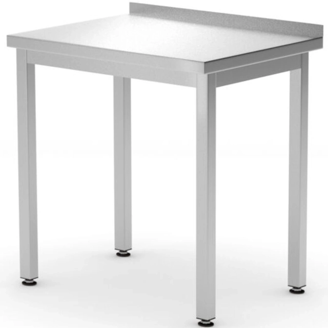 Table with a wall worktop with rim Budget Line STAL 600 x 600 x 850 mm - Hendi 817186