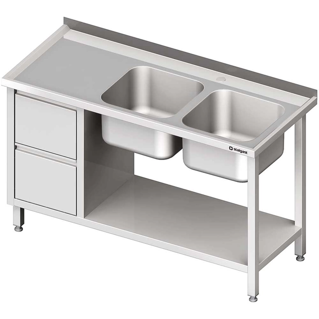 Table with sink 2-kom.(P), with two drawer block and shelf 1500x600x850 mm