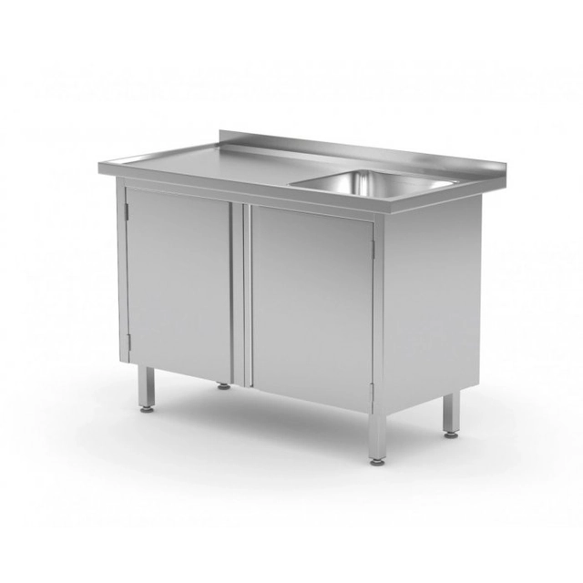 Table with sink, cabinet with hinged door - compartment on the right 1200 x 700 x 850 mm POLGAST 218127-P 218127-P