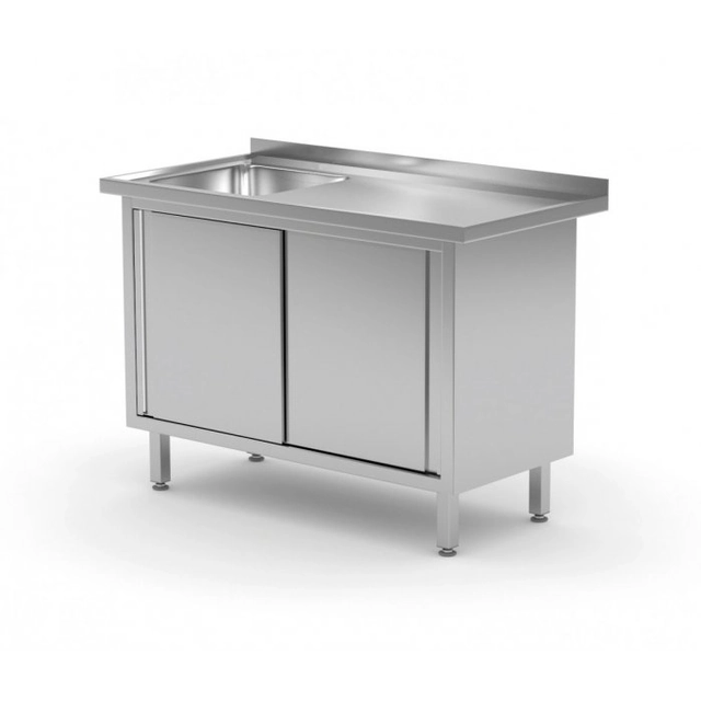 Table with sink, cabinet with sliding doors - compartment on the left side 1000 x 600 x 850 mm POLGAST 217106-L 217106-L