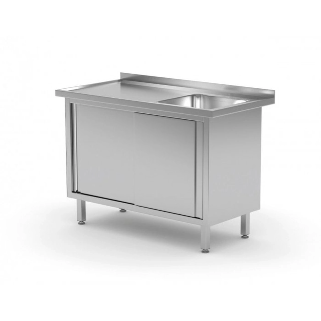 Table with sink, cabinet with sliding doors - compartment on the right 1100 x 700 x 850 mm POLGAST 217117-P 217117-P