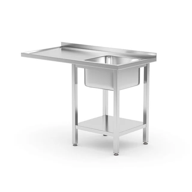 Table with sink, shelf and space for dishwasher or fridge - screwed HENDI right 1200x700x(H)850mm Basic variant