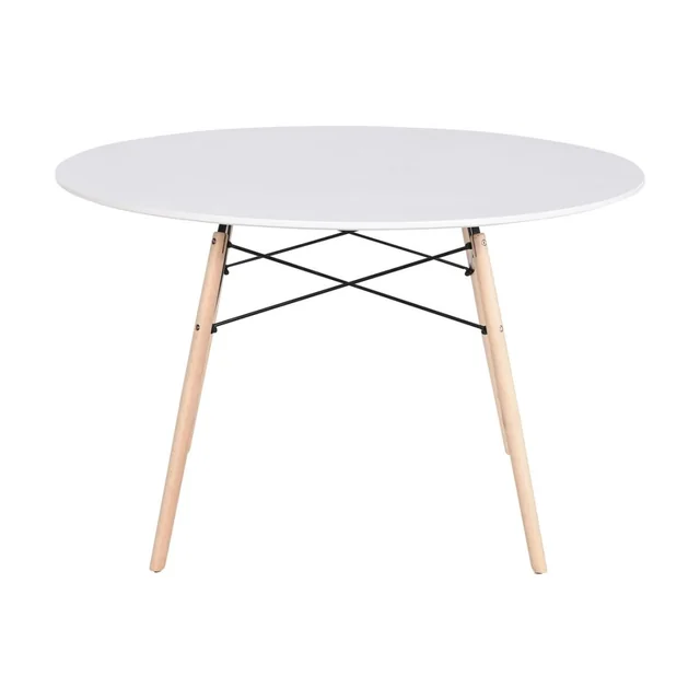 Tables à manger Home ESPRIT Blanc Noir Bois de Bouleau Naturel MDF 120 x 120 x 74 cm