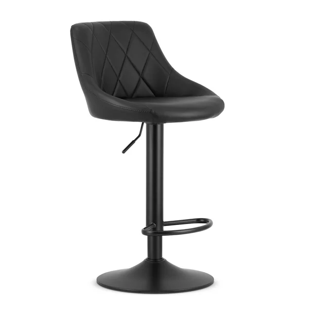 Tabouret KAST - éco-cuir noir / base noire