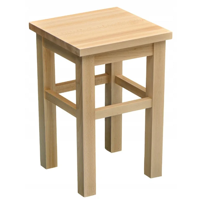 Tabouret tabouret, bois de hêtre massif, 46 cm