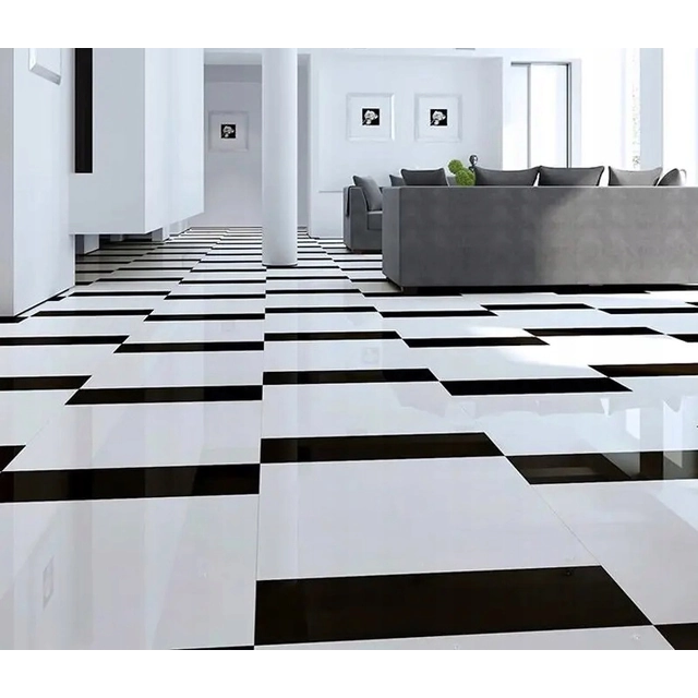 Tabuleiro de xadrez preto e branco 120x60 grés GLOSS g.I