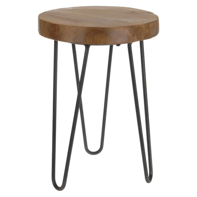 Taburete H&amp;S Collection con patas de metal, 30x42 cm