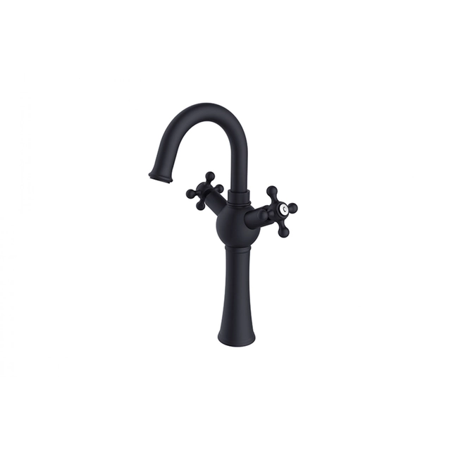 Tall washbasin tap Besco Retro I black matt - ADDITIONALLY 5% DISCOUNT FOR CODE BESCO5
