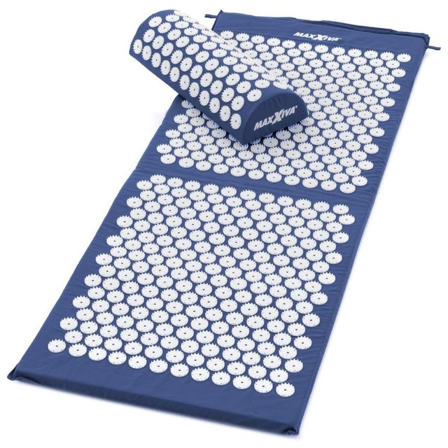 Tapis d'acupression MAXXIVA avec oreiller, 130x50 cm, bleu