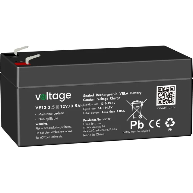 τάση AGM Battery Voltage 12V 3.5Ah VE12-3.5