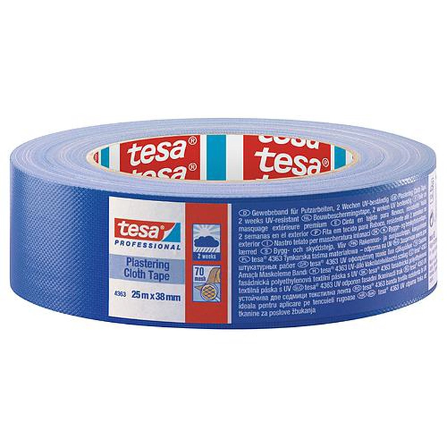 Taśma tekstylna, niebieska, 38mm x 25m, Tesa Pro Plastering