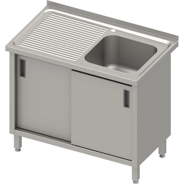 Tavolo con lavabo 1-kom (P) scorrevole 140x70x85 goffrato | Stalgast