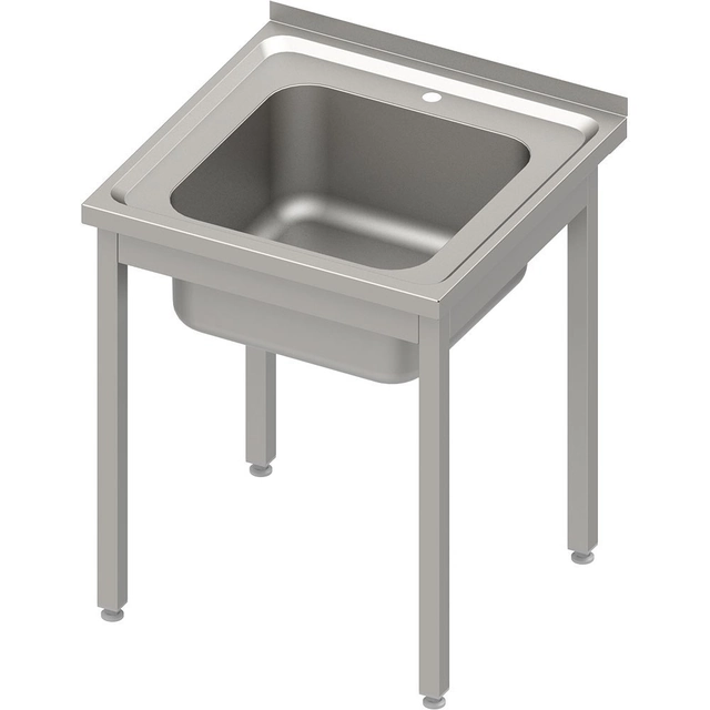 Tavolo con lavabo 1-kom.,bez ripiani 600x600x850 mm avvitati, piano goffrato | Stalgast