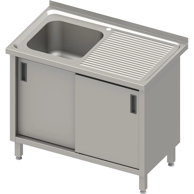 Tavolo con lavabo 1-kom(L) scorrevole 100x70x85 goffrato | Stalgast