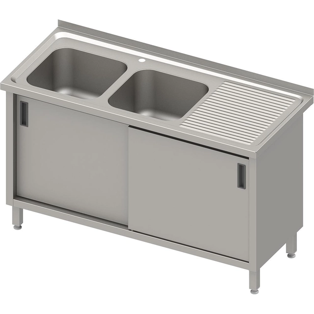 Tavolo con lavabo 2-kom(L) scorrevole 120x70x85 goffrato | Stalgast