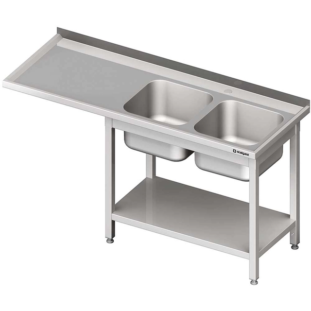 Tavolo con lavello 2-kom.(P) e spazio per frigorifero o lavastoviglie 1700x600x900 mm