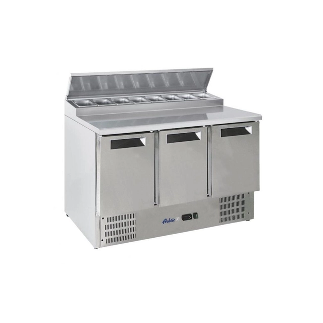 Tavolo da insalata refrigerato 3- porta con estensione 8*GN 1/6 nuovo fattore Arctic Hendi 236239