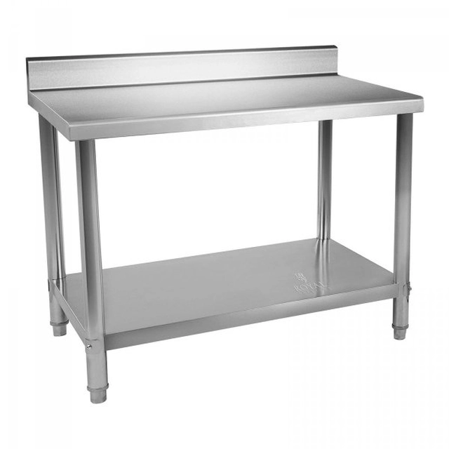 Tavolo da lavoro in acciaio inox - bordo - 120 x 60 cm ROYAL CATERING 10011088 RCAT-120/60-N