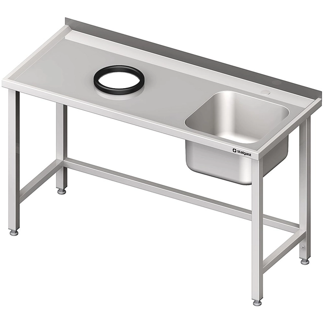 Tavolo in acciaio inox con lavello con foro 1900x700 1 Vasca a destra Stalgast 980937190