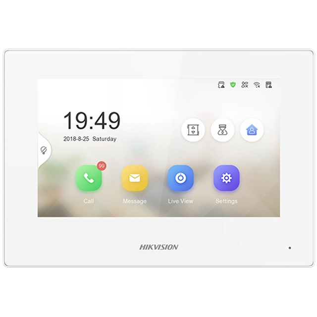 TCP/IP видео домофонен монитор, TFT LCD 7 инчов сензорен екран, PoE - HIKVISION DS-KH6320-LE1-W