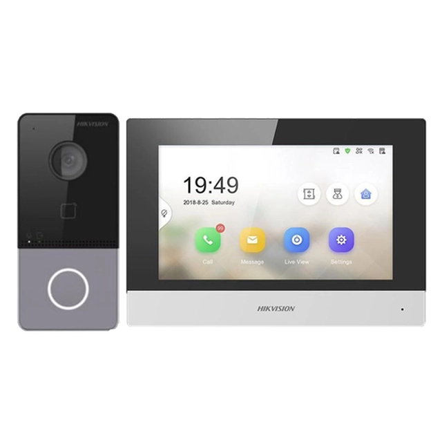 TCP/IP video intercom KIT för 1 familj, 7 tum TFT LCD-skärm - HIKVISION