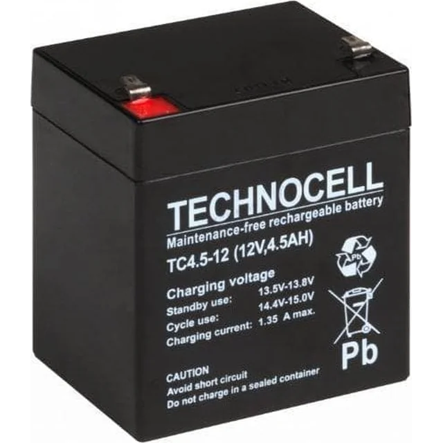 Technocell Akumulator AGM TECHNOCELL serii TC 12V 4,5Ah