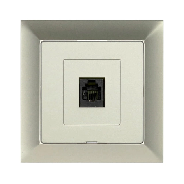 Telephone socket p / t 6pin krone LSA + terminal, with a frame - sand