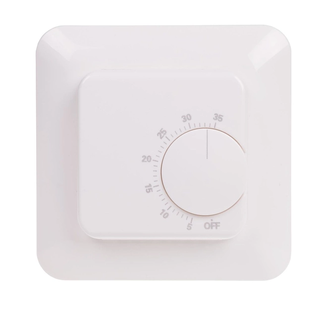 Temperatūras regulators RT-824 komplektā ar zondi.Temperatūras kontroles diapazons:5÷35°C, kontaktēties:1P, I=16A, montāža pie kastes O60