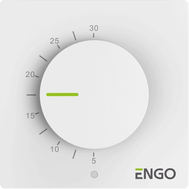 Temperature controller with a knob, wired, ENGO ESIMPLE230W, surface-mounted, white,230V