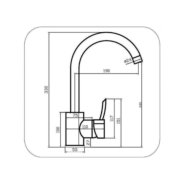 TENERIFE 1-handle kitchen sink mixer, chrome