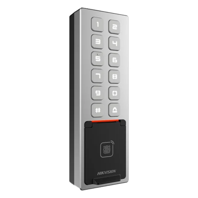 Terminal de controle de acesso Cartão PIN Bluetooth impressão digital Wiegand Wi-Fi RS485 Alarme - HIKVISION DS-K1T805MBFWX