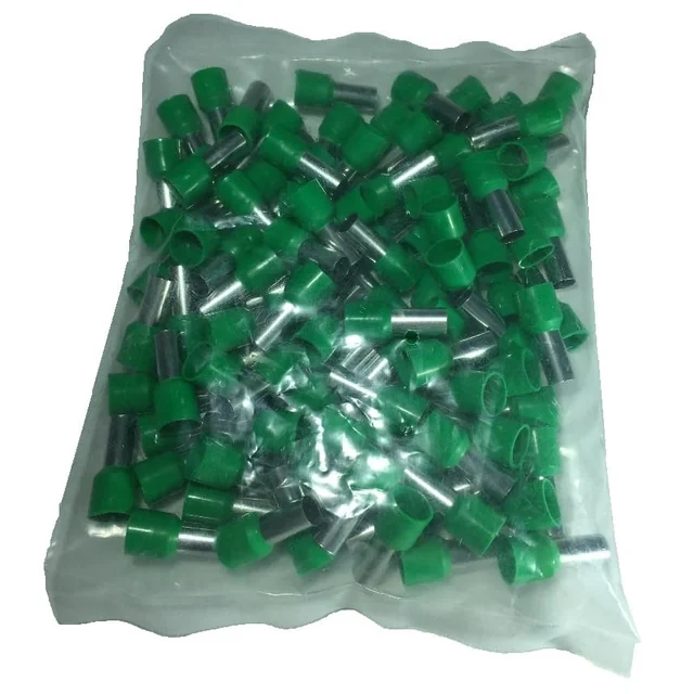 Terminal geïsoleerde buispinnen 16mm² groene set 100 stuks