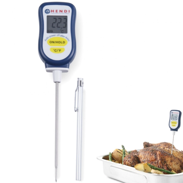 Termometro gastronomico digitale con sonda 130mm Da -50C giù350C - Hendi 271230